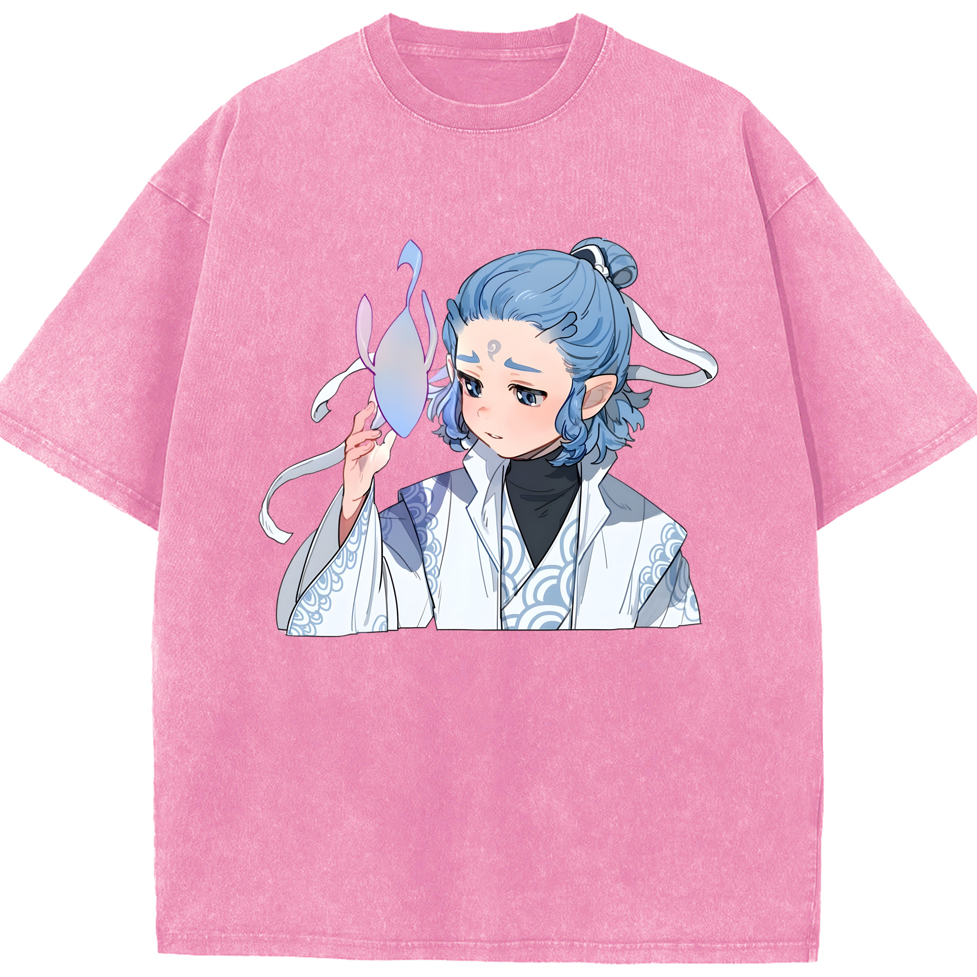 （画像用） Ne Zha 2 ナタ 魔童の大暴れ 綿100% ヴィンテージ風 半袖Tシャツ（フロントプリント）